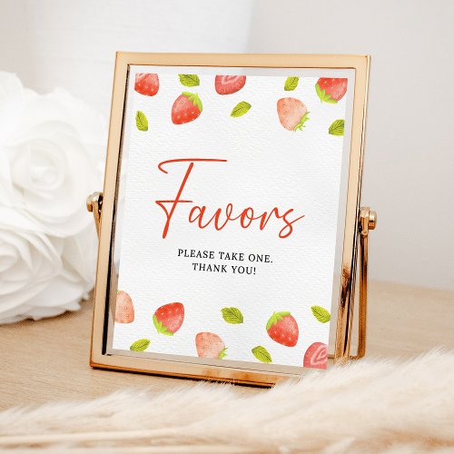 Strawberry Berry Sweet Party Favor Sign