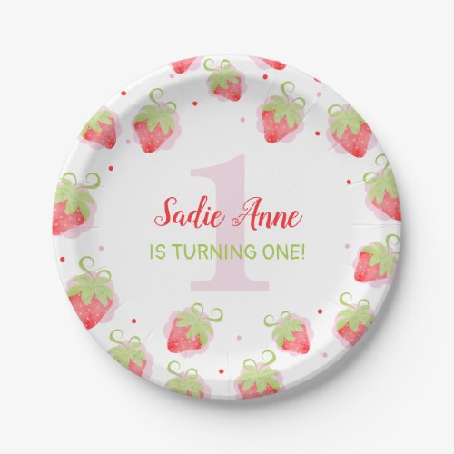 Strawberry Berry Sweet Red Berries Birthday Paper Plates