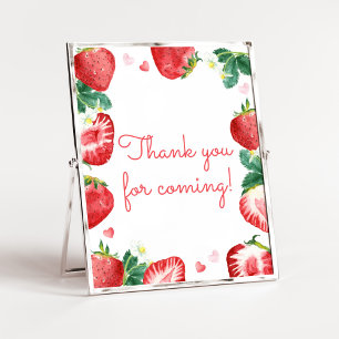 Strawberry Berry Sweet Thank you for Coming Poster