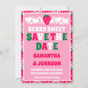 Strawberry Berry Sweet Wedding Photo Save The Date