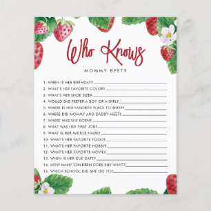 Strawberry Berry Sweet Who Knows Mommy Game