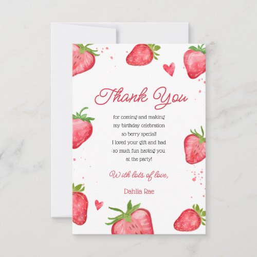 Strawberry Berry Thank You Card