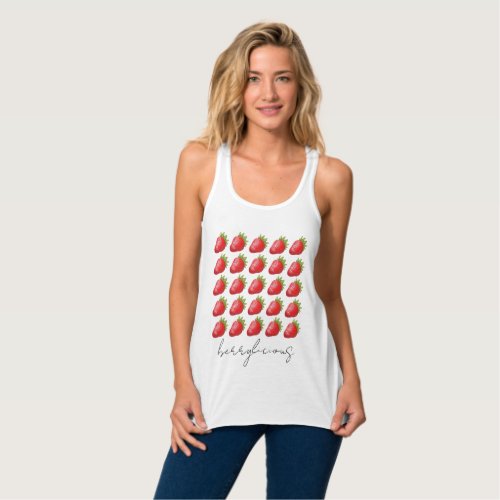 Strawberry Berrylicious Pattern T_Shirt Tank Top