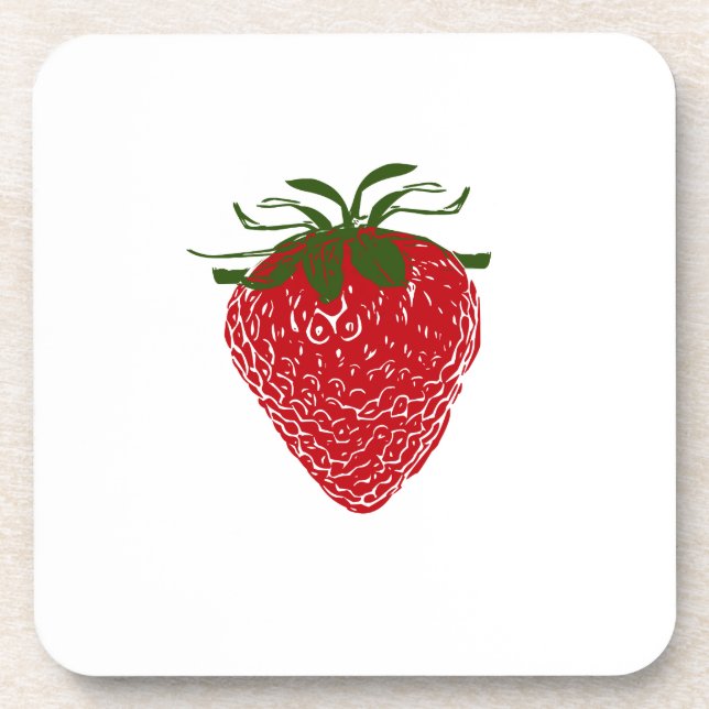 Strawberry: Beverage Coaster (Front)