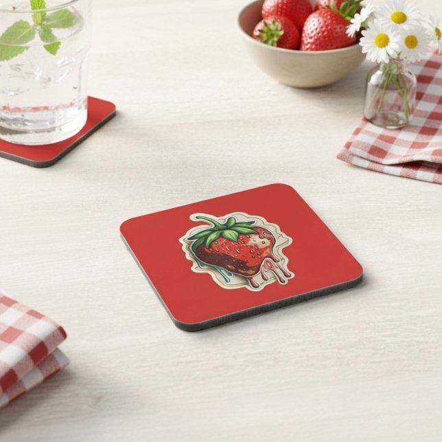 Strawberry Beverage Coaster (Creator Uploaded)