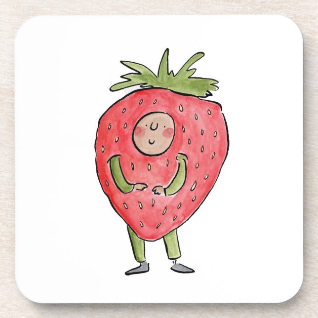 Strawberry Beverage Coaster (Front)