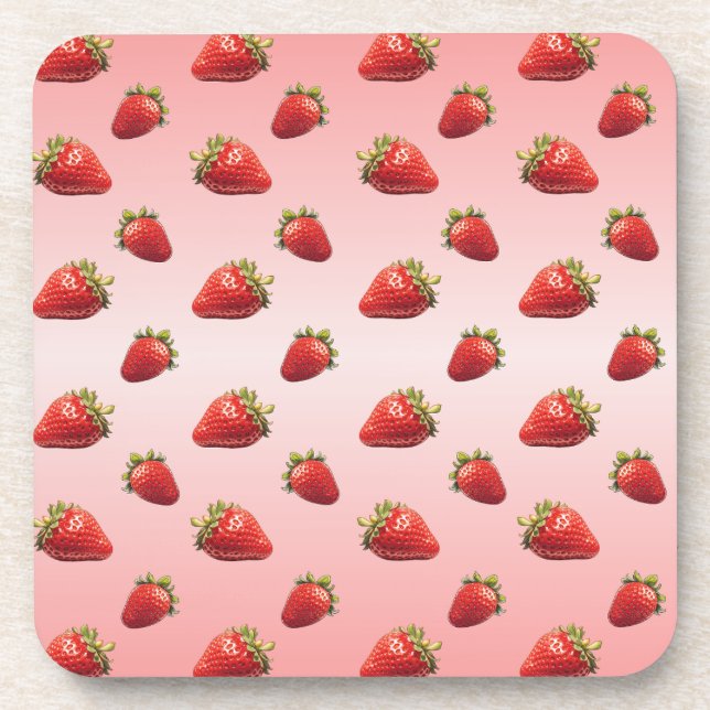Strawberry Beverage Coaster (Front)