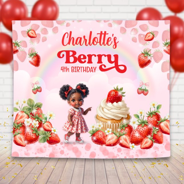 Strawberry Birthday Backdrop, Berry Birthday  (Creator Uploaded)