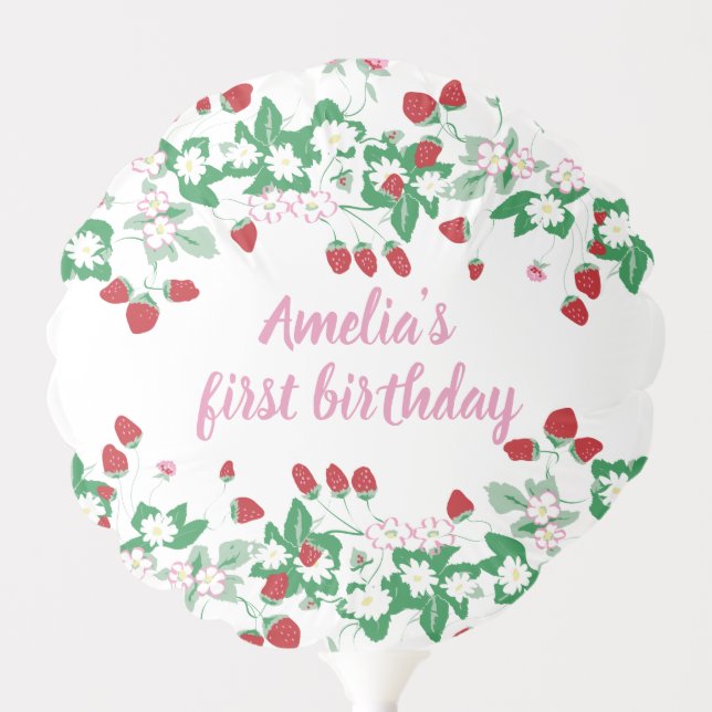 Strawberry Birthday Balloon (Front)