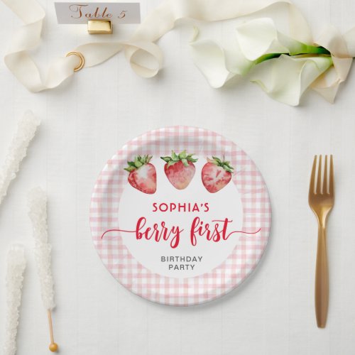 Strawberry Birthday Berry First Paper Plates