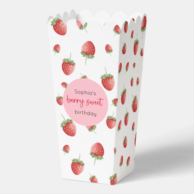 Strawberry Birthday Berry Sweet Favor Boxes (Front)