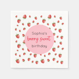 Strawberry Birthday Berry Sweet Napkins