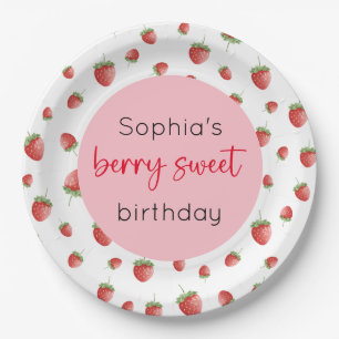 Strawberry Birthday Berry Sweet Paper Plates