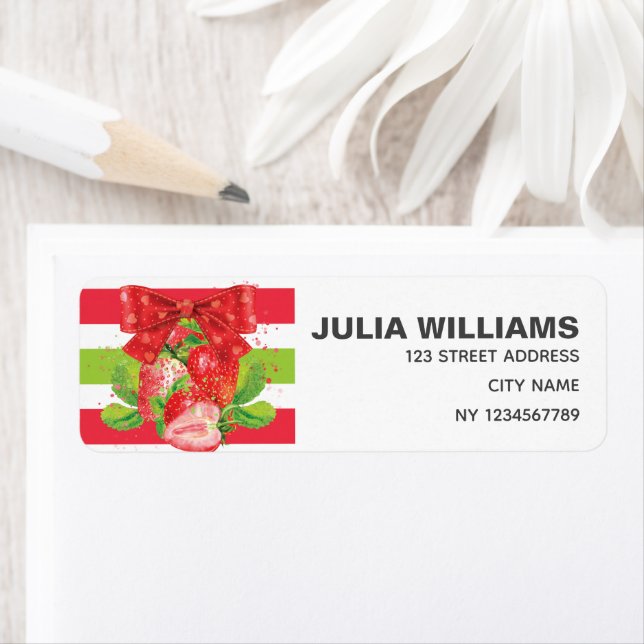 Strawberry Birthday Cute Return Address Label (Insitu)