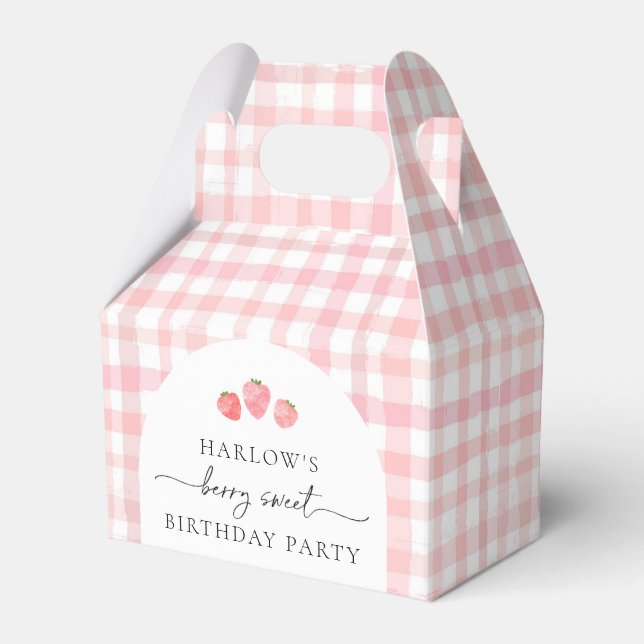 Strawberry Birthday Favor Boxes (Front Side)