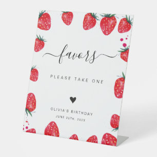 Strawberry Birthday Favors Sign