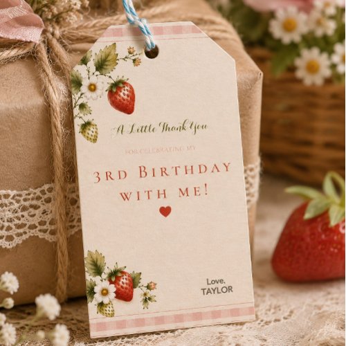 Strawberry Birthday Gift Tags