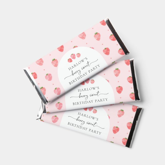 Strawberry Birthday Hershey Bar Favors (Front)