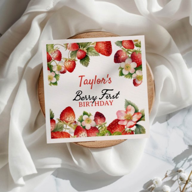 Strawberry Birthday Napkins (Creator Uploaded)