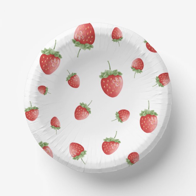 Strawberry Birthday Paper Bowls (Front)