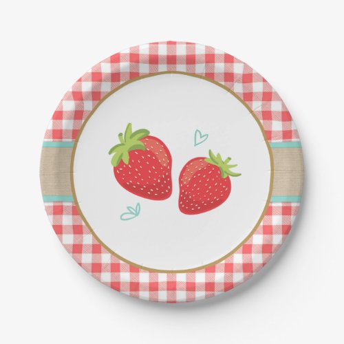 Strawberry Birthday Paper Plates Summer picnic