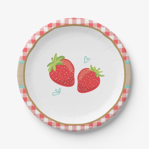 Strawberry Birthday Paper Plates Summer picnic