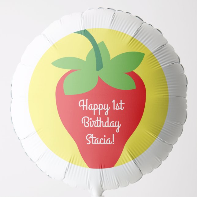 Strawberry Birthday Party Balloon (Front)