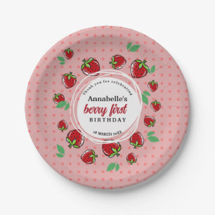 Strawberry Birthday Party Berry First Birthday Paper Plates