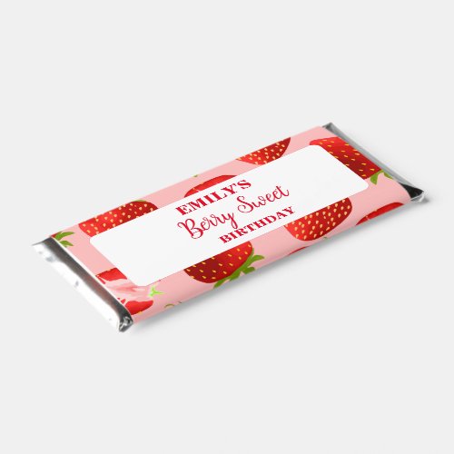 Strawberry BIrthday Party Berry Sweet Birthday  H Hershey Bar Favors