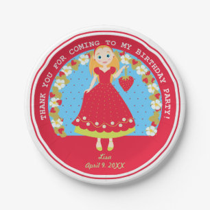 Strawberry Birthday Party Girl Paper Plates