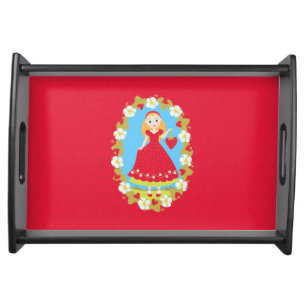 Strawberry Birthday Party Girl Serving Tray