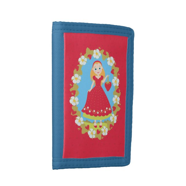 Strawberry Birthday Party Girl Trifold Wallet (Side)
