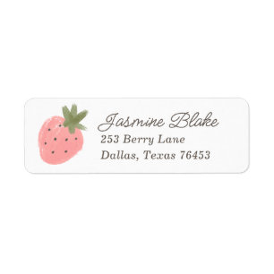 Strawberry Birthday Party Return Address Label