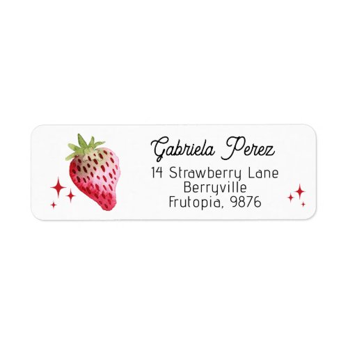 Strawberry Birthday Party Return Address Label