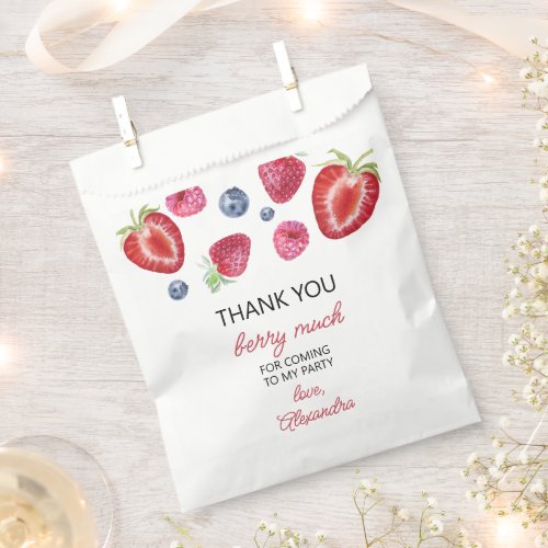 Strawberry Birthday Party Thank You Berry Much Favor Bag