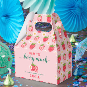 Strawberry Birthday Party Thank You Berry Much Favor Boxes