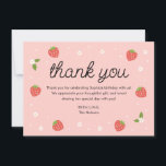 Strawberry Birthday Party Thank You Card<br><div class="desc">Strawberry-themed thank you cards. Easily add your personal message thanking guests!</div>