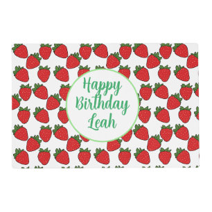 Strawberry Birthday Party Theme    Placemat