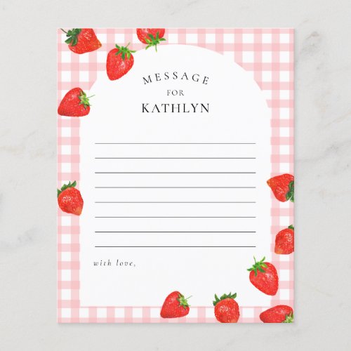 Strawberry Birthday Pink Time Capsule Message Card