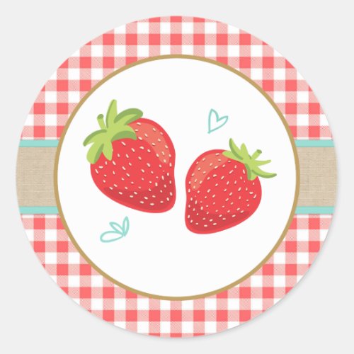 Strawberry birthday stickers Envelope seal picnic
