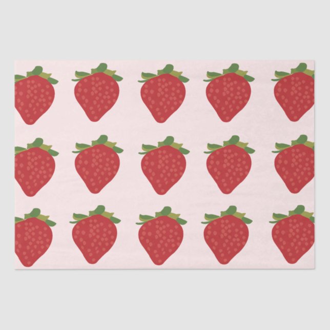 Strawberry Birthday Summer Strawberries Tissue Paper (Front)