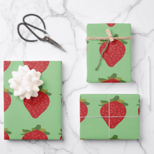 Strawberry Birthday Summer Strawberries Wrapping Paper Sheets