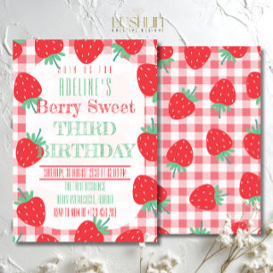 Strawberry Birthday Sweet Berry Party Invitation