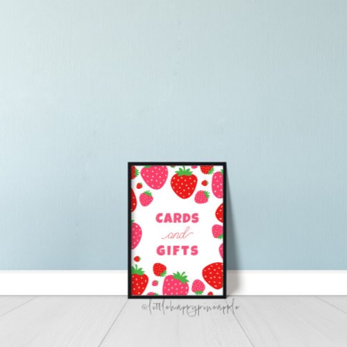 Strawberry Birthday Table Sign