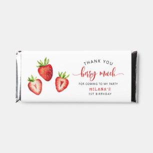 Strawberry Birthday Thank You Berry Much Hershey Bar Favors