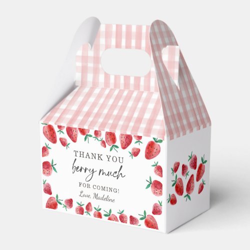 Strawberry Birthday Thank You Berry Much Sweet Favor Boxes