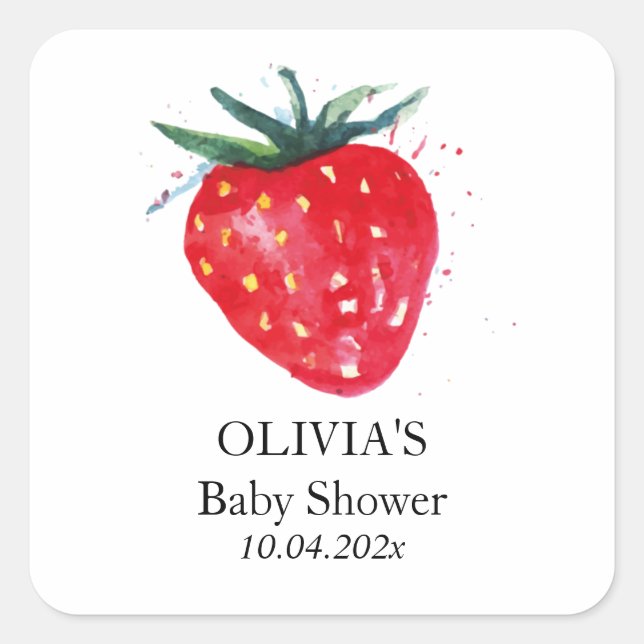 Strawberry Birthday Thank you Favor Gift Tag  (Front)