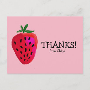 Strawberry Birthday Thank You Post Card
