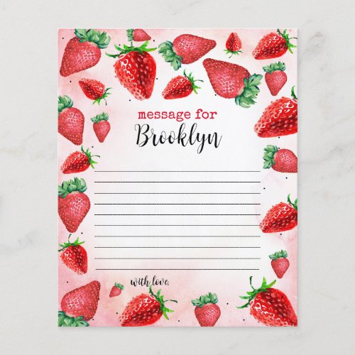 Strawberry Birthday Time Capsule Note