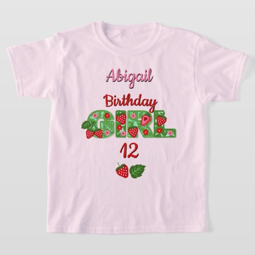 Strawberry birthday toddler tshirts